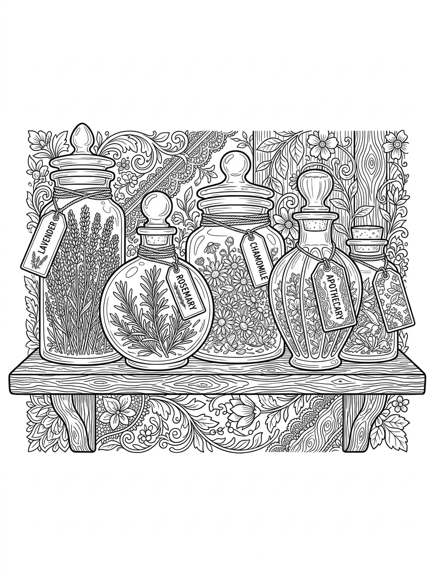 Apothecary Herb Jars with Rosemary & Lavender