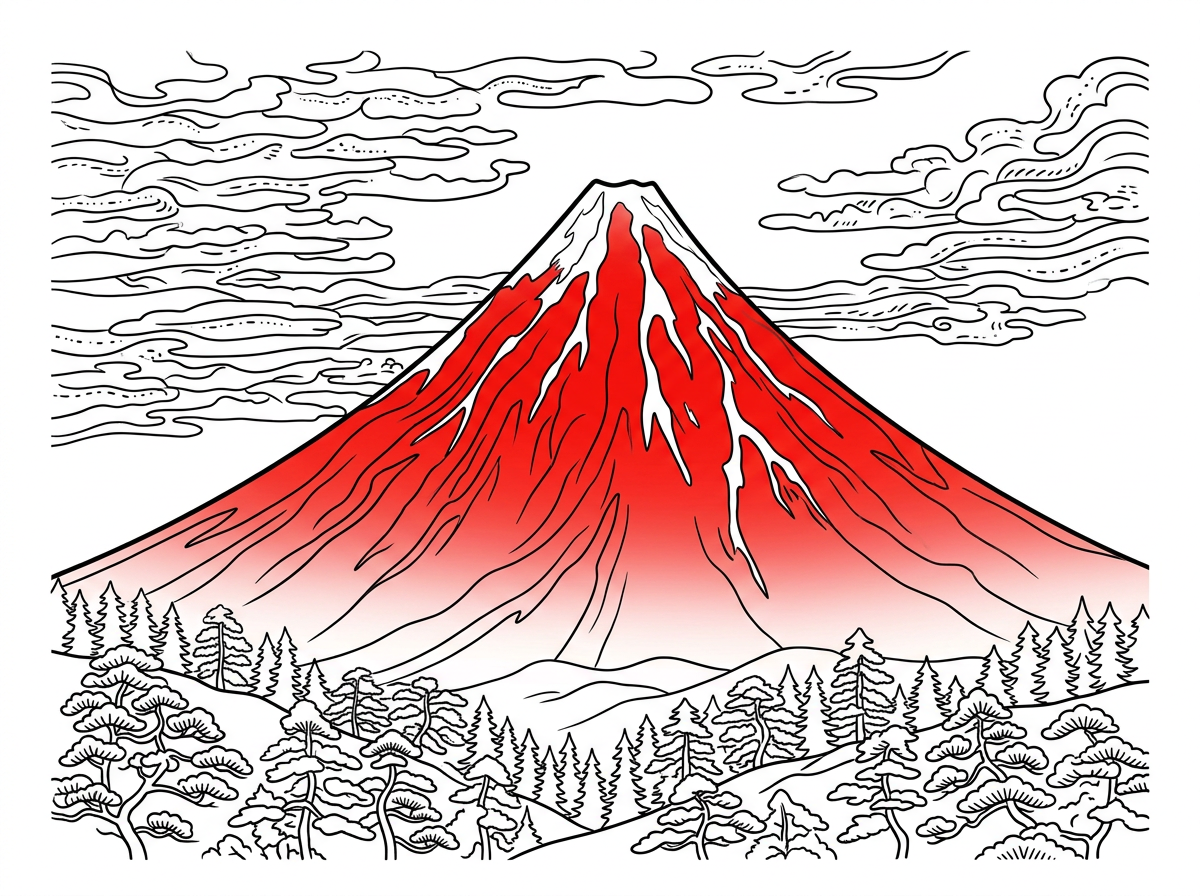 Fine Wind, Clear Morning (Red Fuji) by Katsushika Hokusai