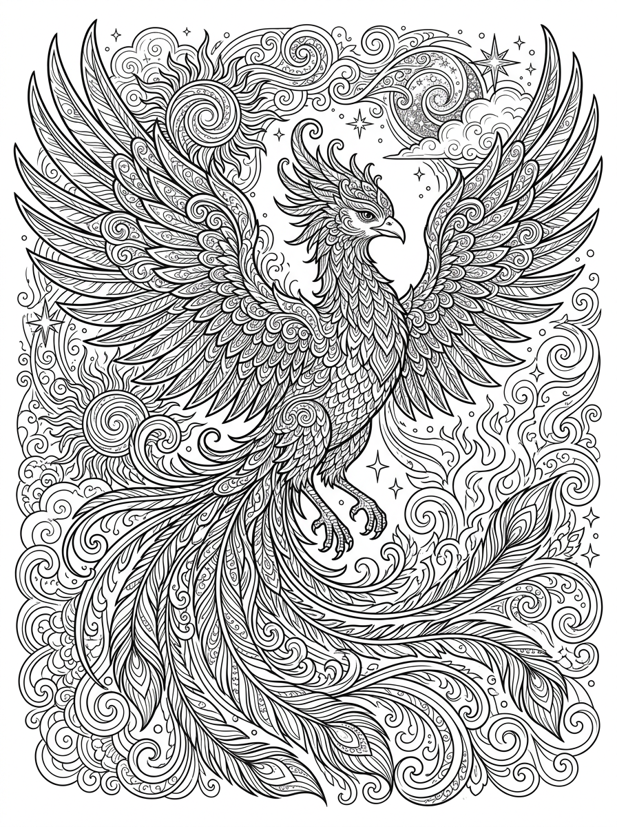 Majestic Mythical Phoenix Bird