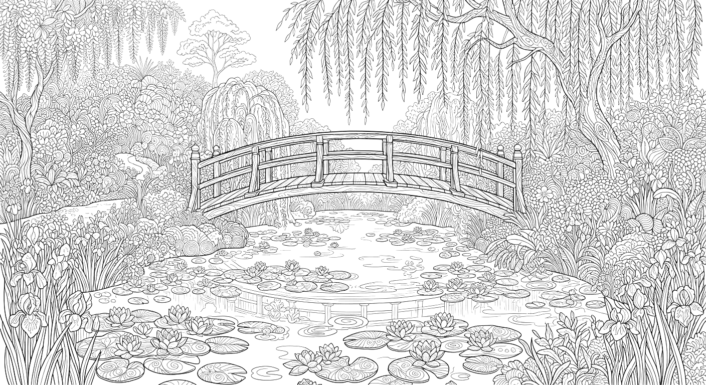 Water Lilies and Japanese Bridge by Claude Monet