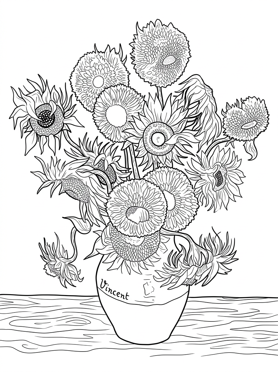 Sunflowers in Vase by Vincent van Gogh