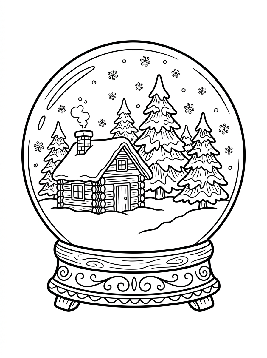 Winter Wonderland Snow Globe with Cabin