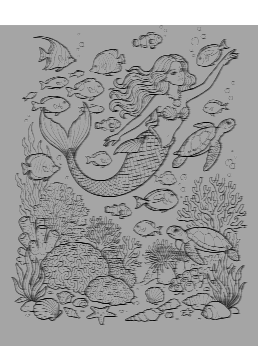 Enchanted Mermaid Underwater Coloring Page