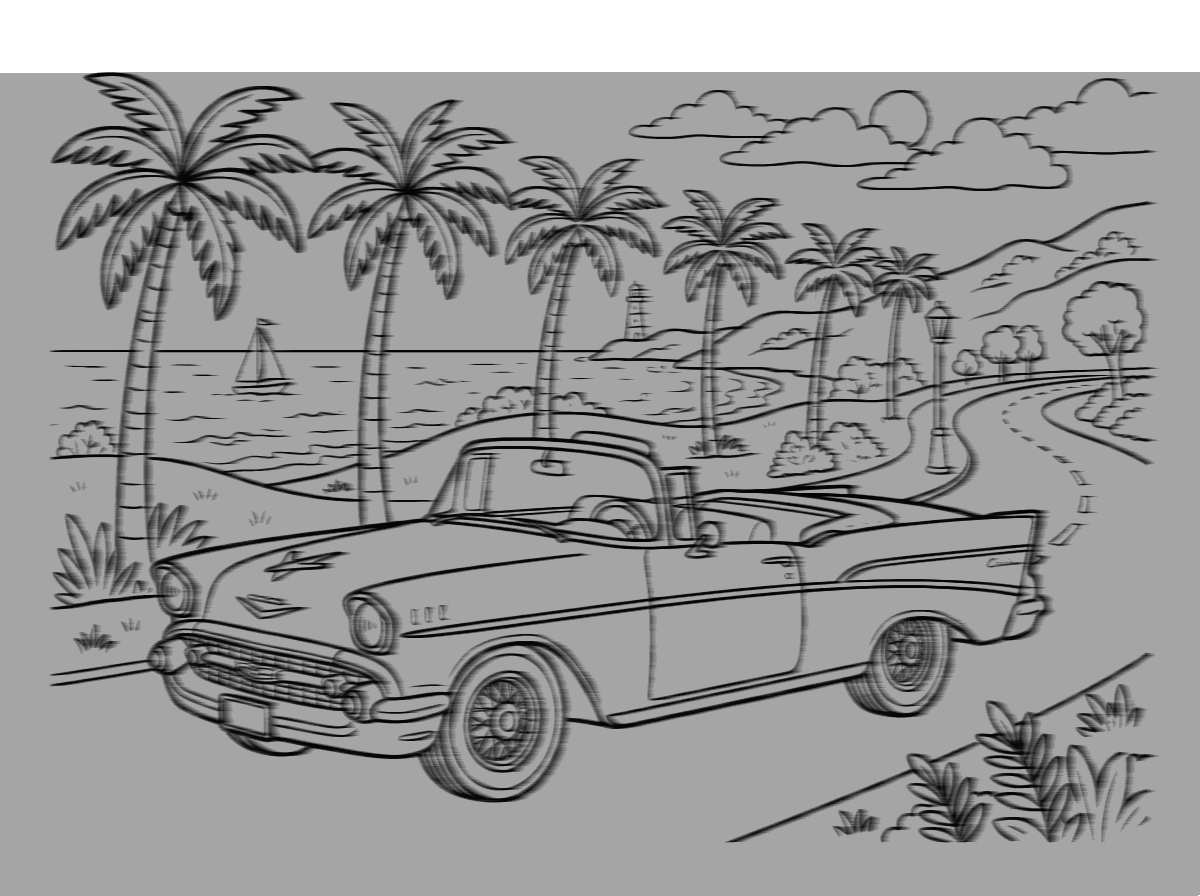 Vintage Classic Convertible Car Coloring Page