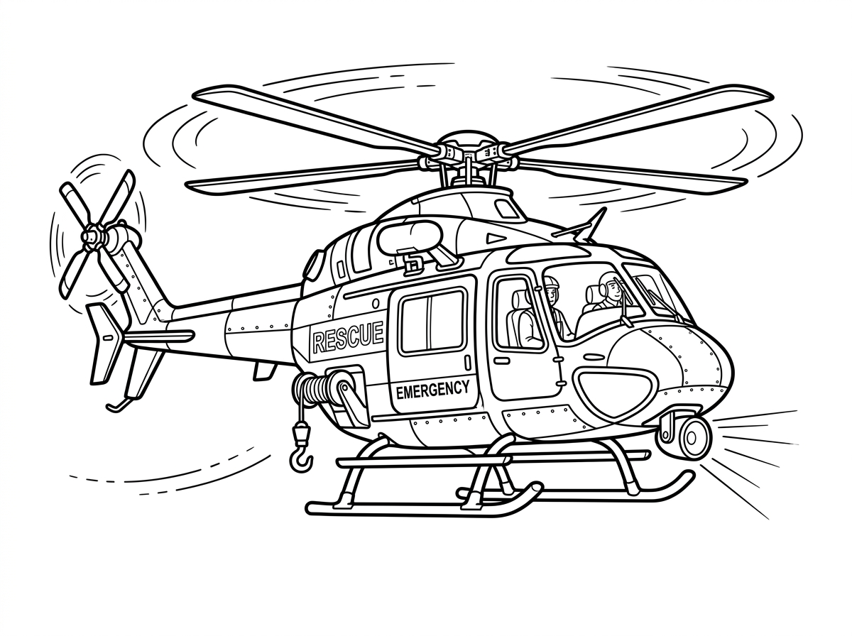 Emergency Rescue Helicopter in Flight