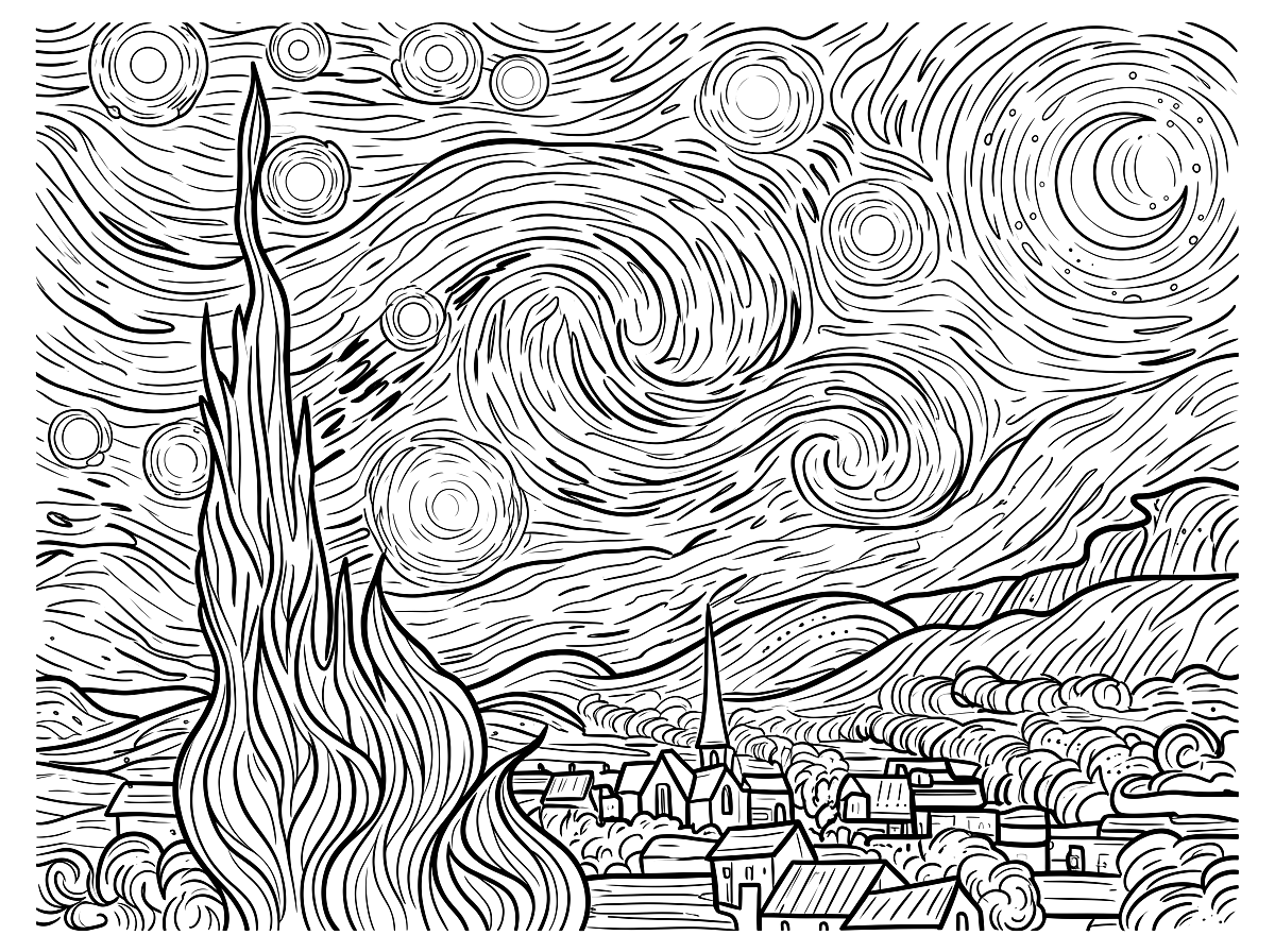 The Starry Night by Vincent van Gogh