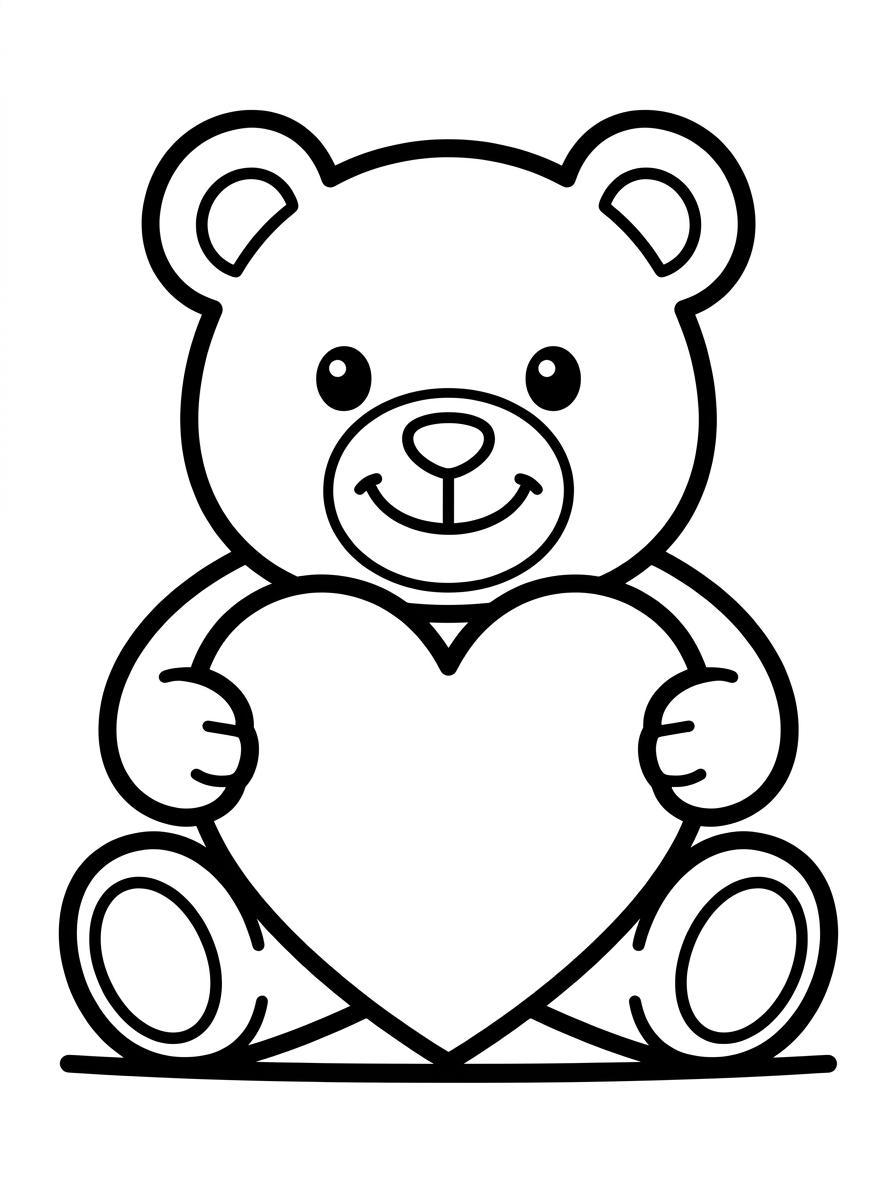 Cute Baby Teddy Bear with Big Heart
