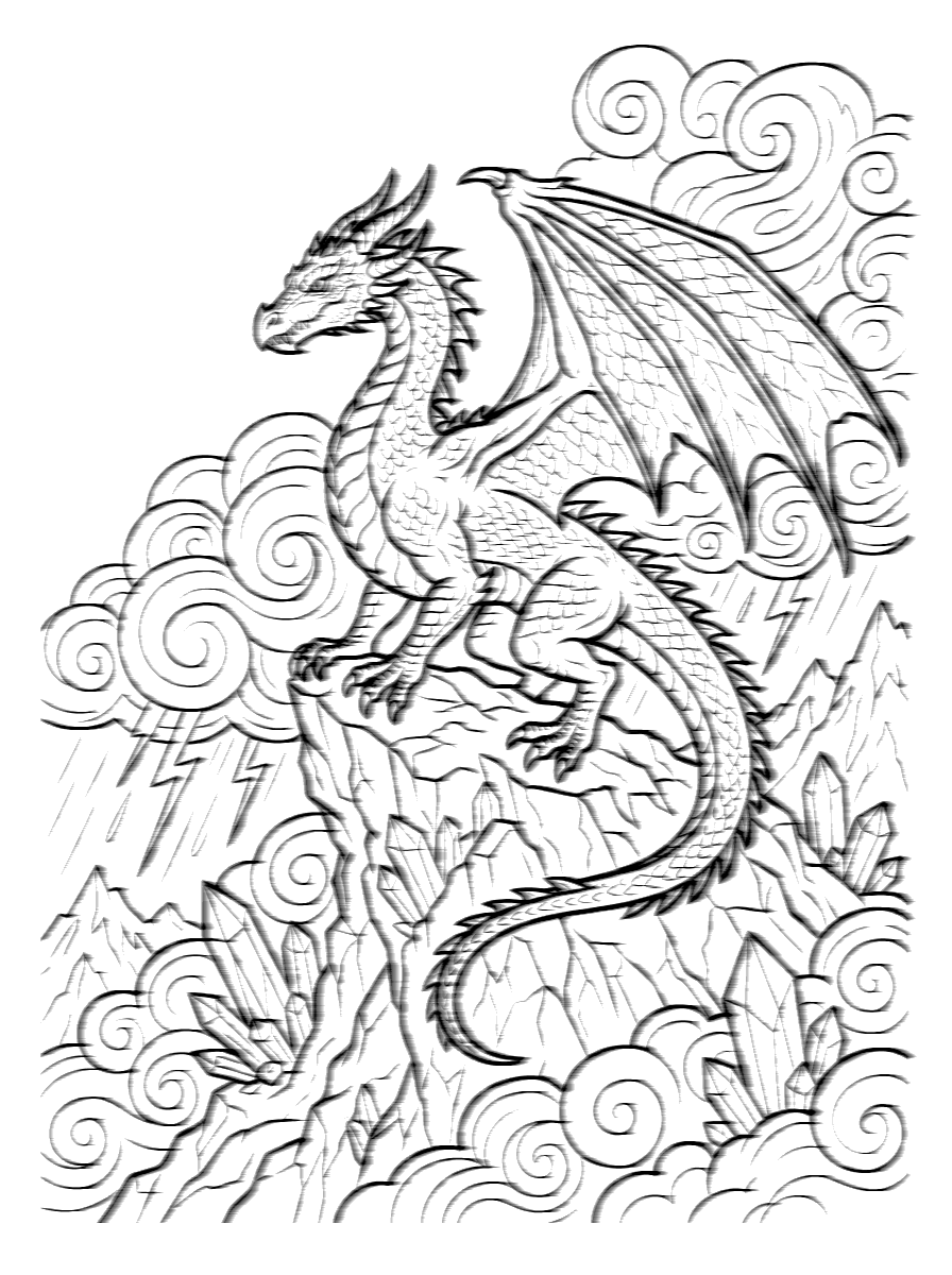Majestic Fantasy Dragon Coloring Page