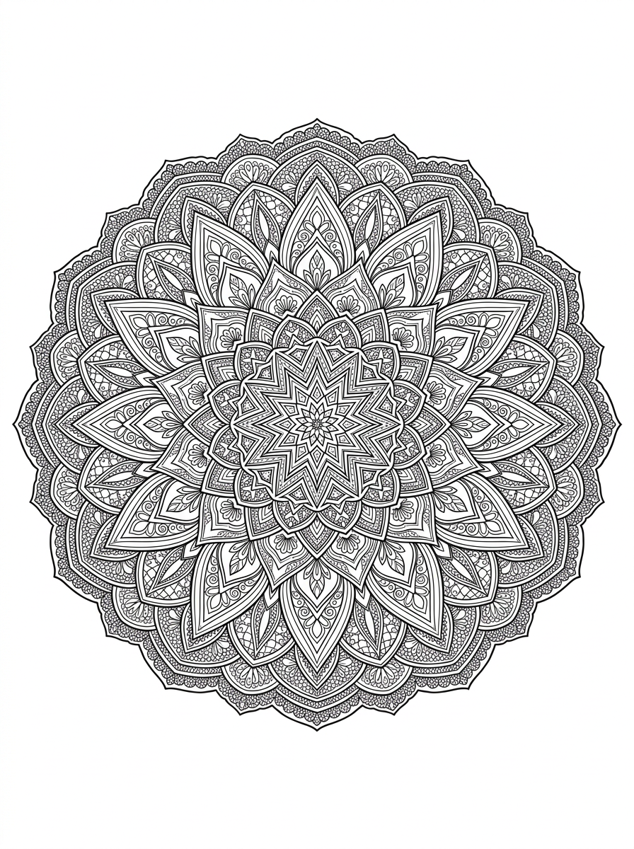 Intricate Zen Geometric Medallion Mandala