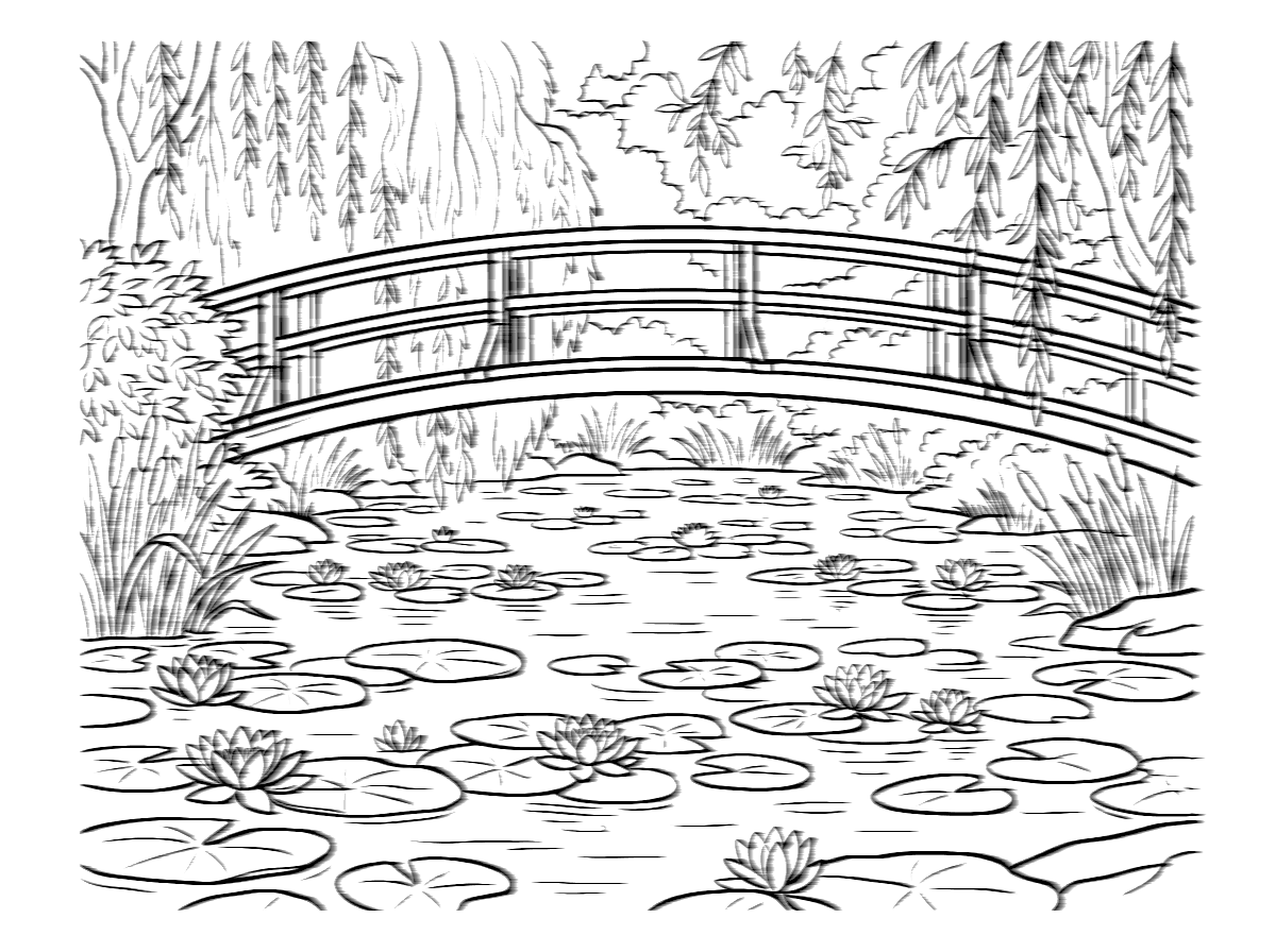 Water Lilies and Japanese Bridge by Claude Monet
